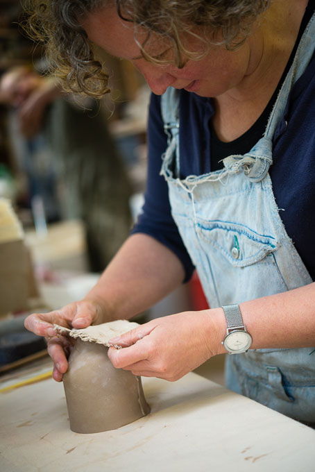 Petra Steward in her workshop at Wobage Farm 2016